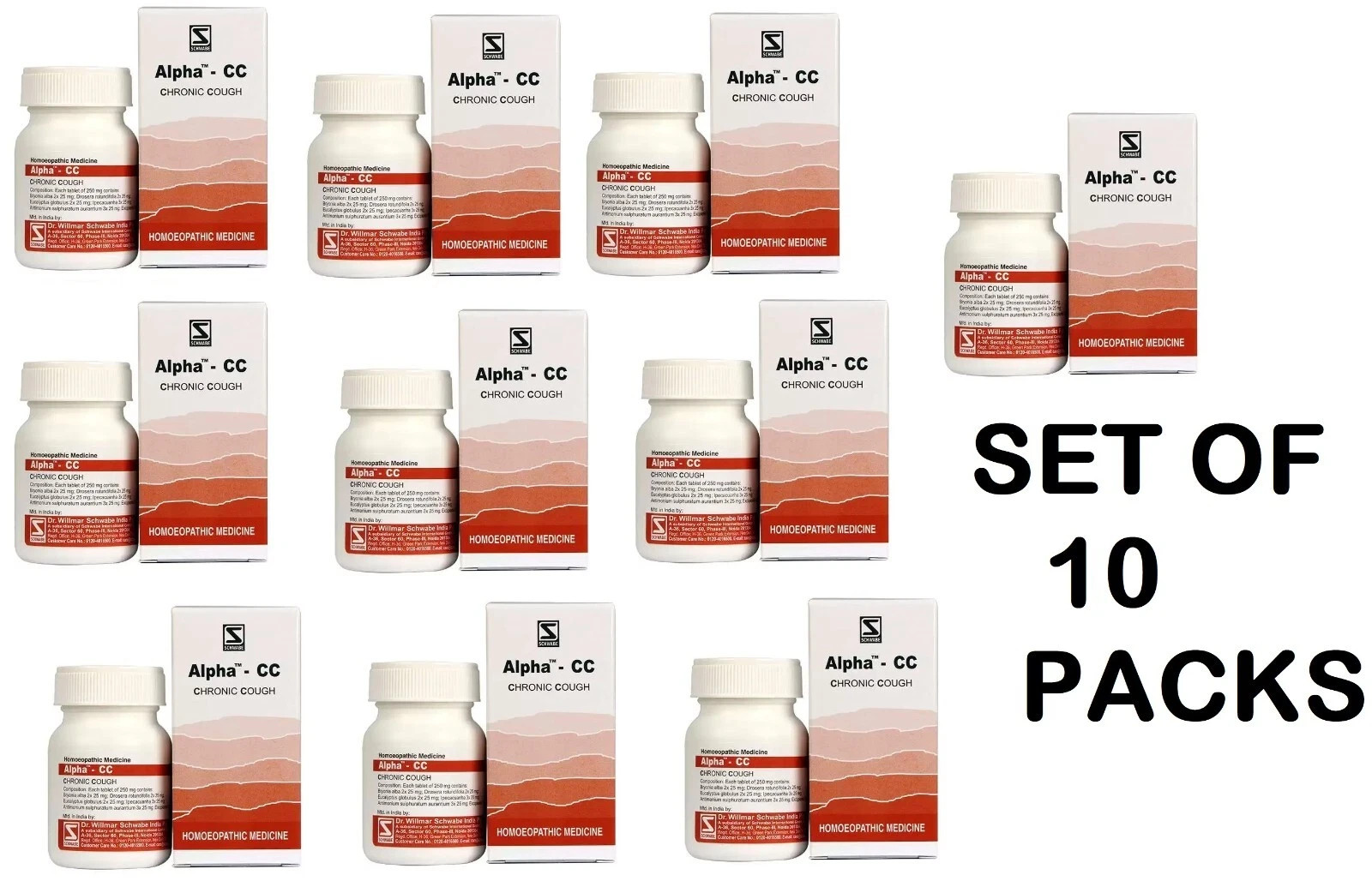Alpha‑CC Cough Tablets Pack of 10×20g | Natural Relief from Chronic Cough