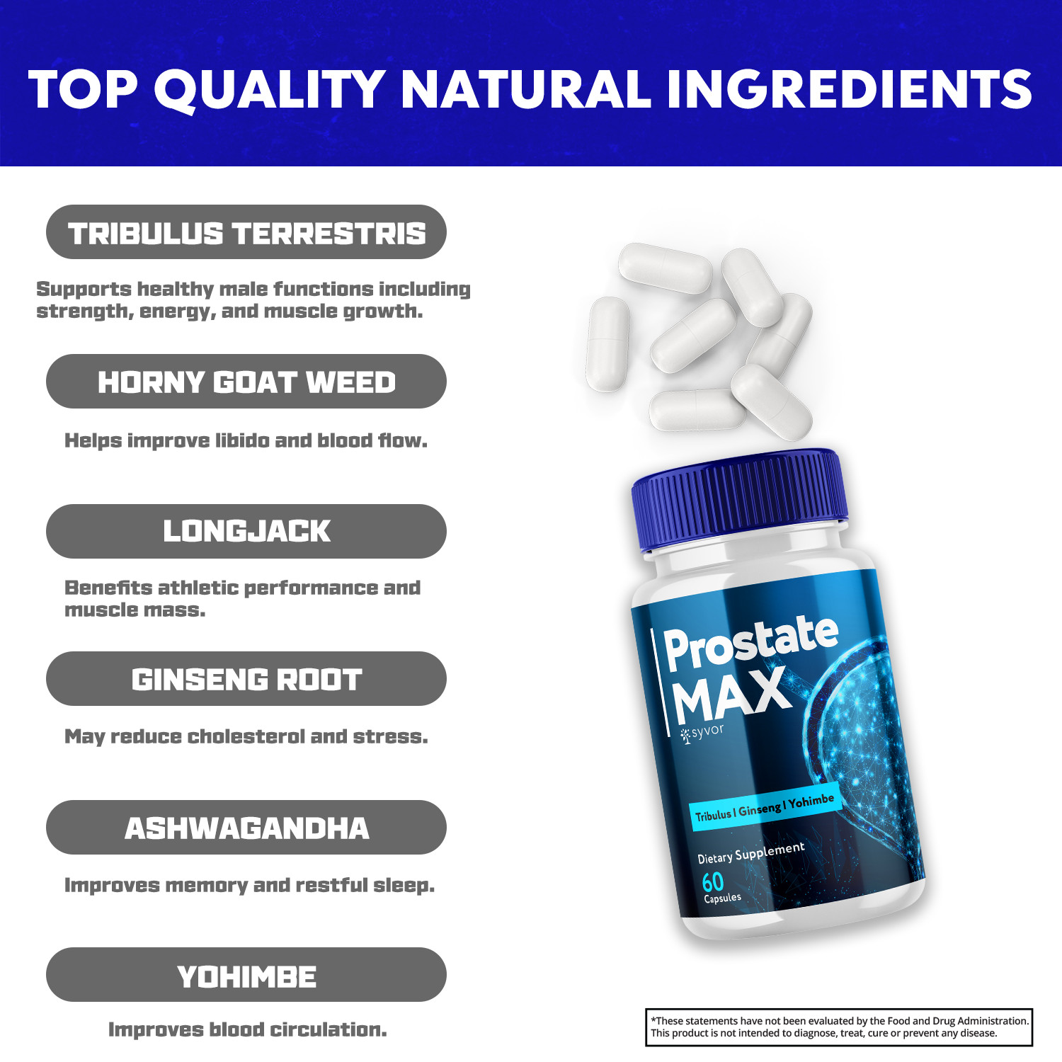 Prostate Max Formula Supplement Natural Vitamin for Health & Wellness 60 Caps