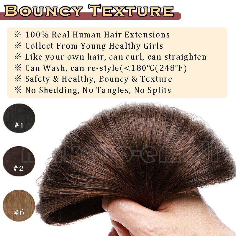 Clip in 8 Pieces 100% Remy Human Hair Extensions Full Head Straight 16″18″20″