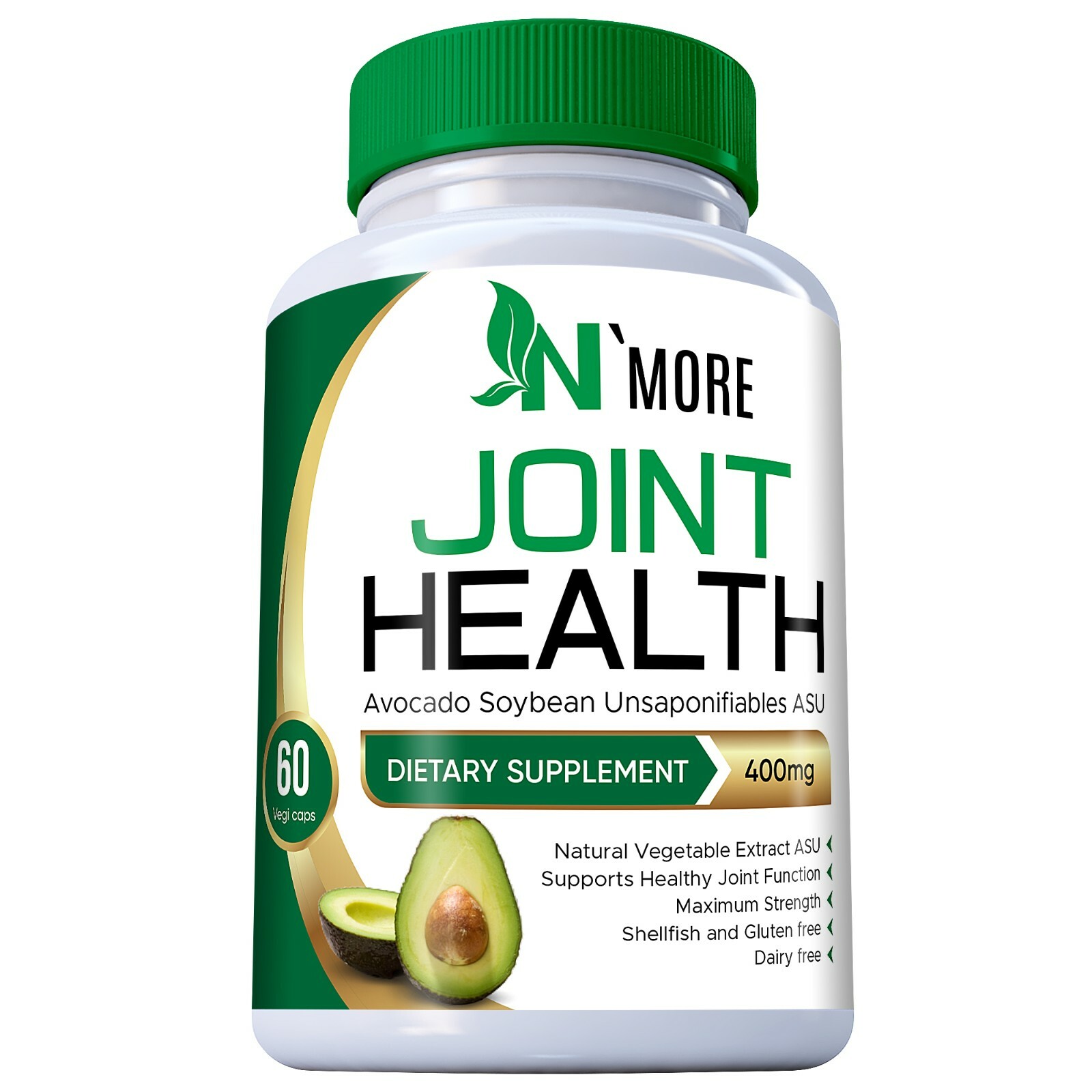 Avocado Soybean Unsaponifiables Joint Health Supplement 400 mg, Non-GMO, Dairy,