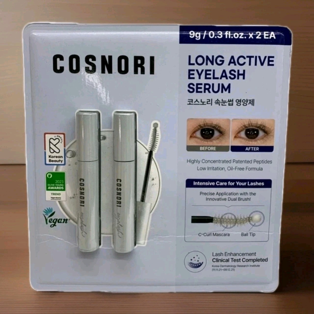 (2 Pack) Cosnori Long Active Eyelash Serum, 9 g / 0.3 Fl Oz Ea – New Sealed Box
