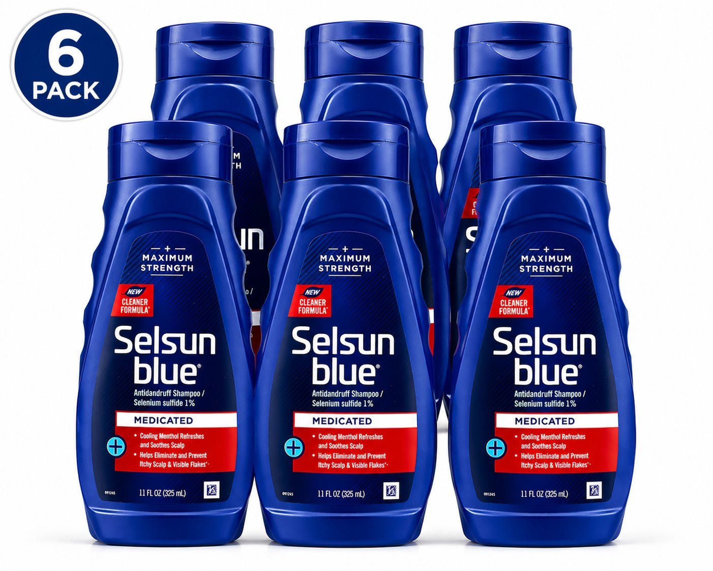 Selsun Blue Medicated Dandruff Shampoo 6 Pack 11oz Selenium Sulfide 1%