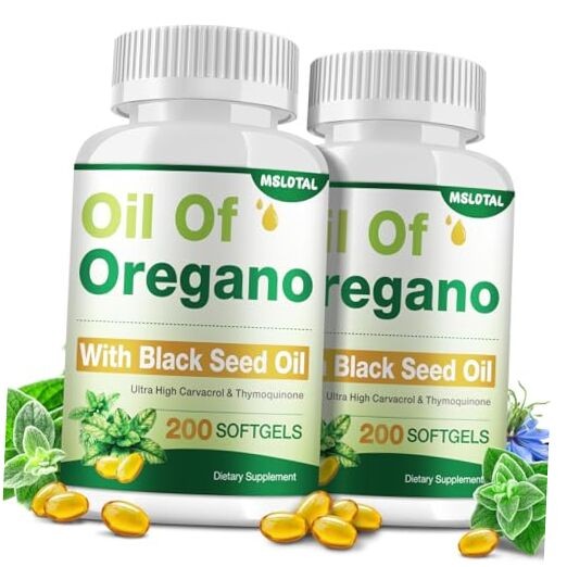 Oil of Oregano with Black Seed Oil – 400 Count Oregano 200 Count (Pack of 2)