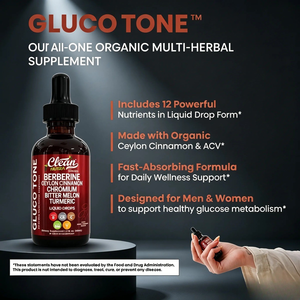 Clean Nutra Liquid Drops – Berberine & Ceylon Cinnamon for Metabolism Support