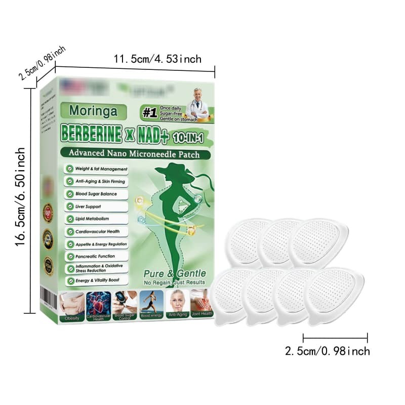 Premium histicated Nano Microneedle Patch Moringa Berberine x NAD+10-in-1 P