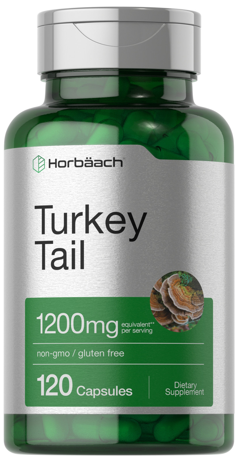 Turkey Tail Mushroom Capsules 1200mg | 120 Count | Non-GMO | by Horbaach