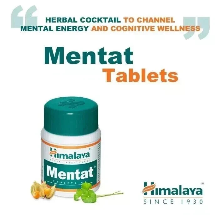 🌿 Himalaya Mentat Tablets, Pack of 10 x 60 Tablets | Memory Support |Free Ship