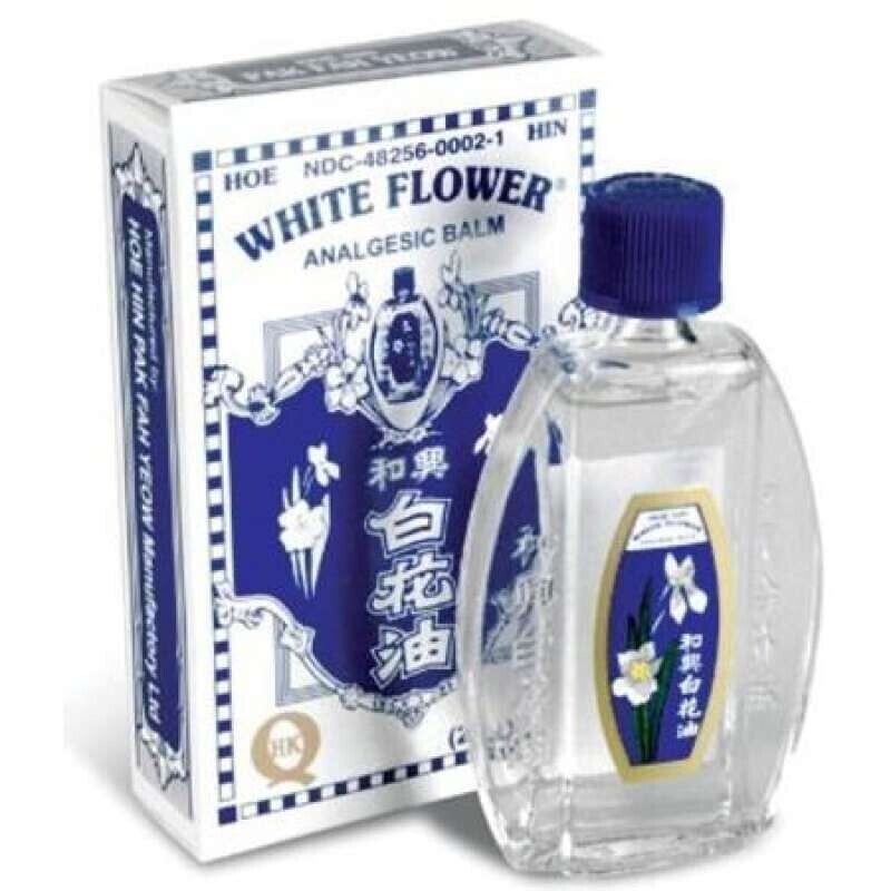 2 X White Flower (EXP02/28) Oil Massage Rub Herb Hoe Hin Pak Fah Yeow Pain 20ml