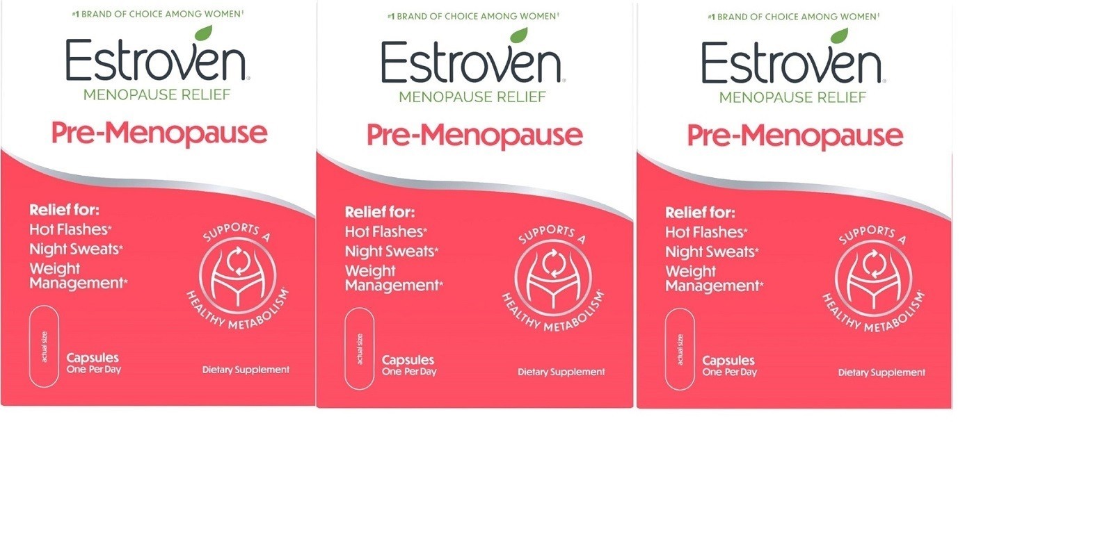 Estroven Pre-Menopause Relief Capsule 30 Ct(pack of 3)Total 90 exp 9/27