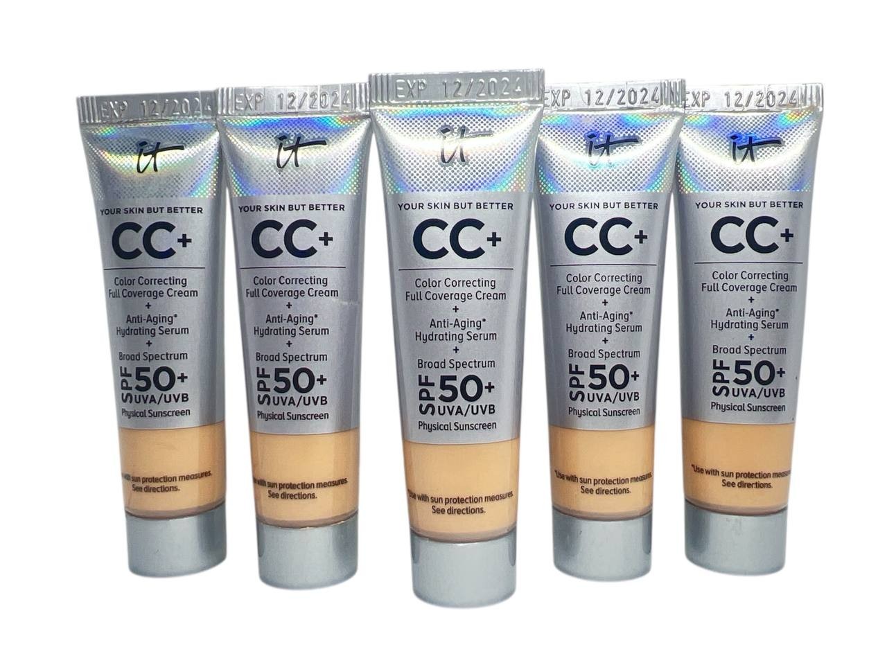 IT Cosmetics CC+ Cream SPF 50+ Travel 12mL Lot of 5 – Medium Beige
