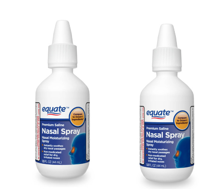 (Pack of 2) Equate Premium Saline Nasal Moisturizing Spray, 1.5 fl oz