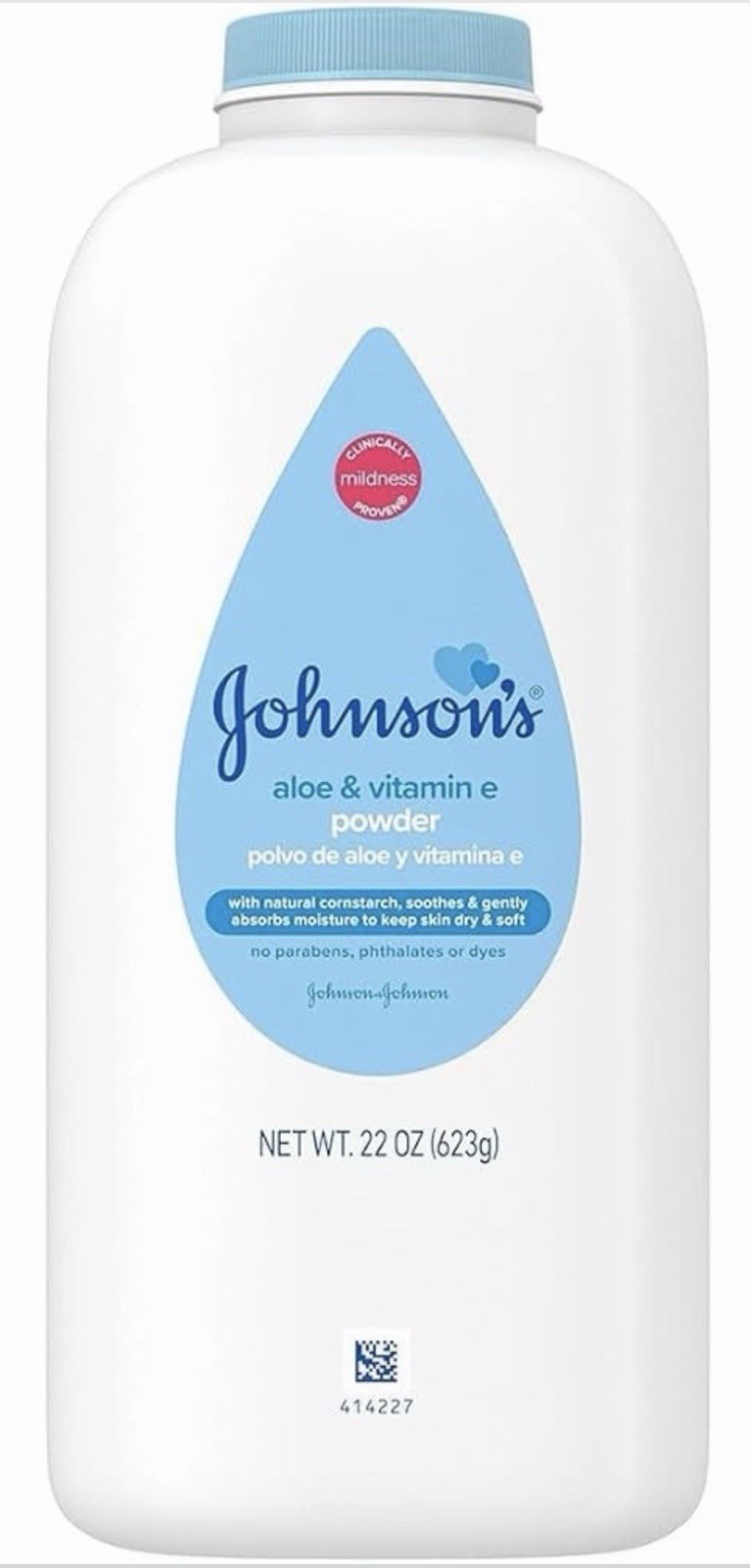 Johnson’s Aloe & Vitamin E Body Powder, Hypoallergenic, 22 oz (623 g)