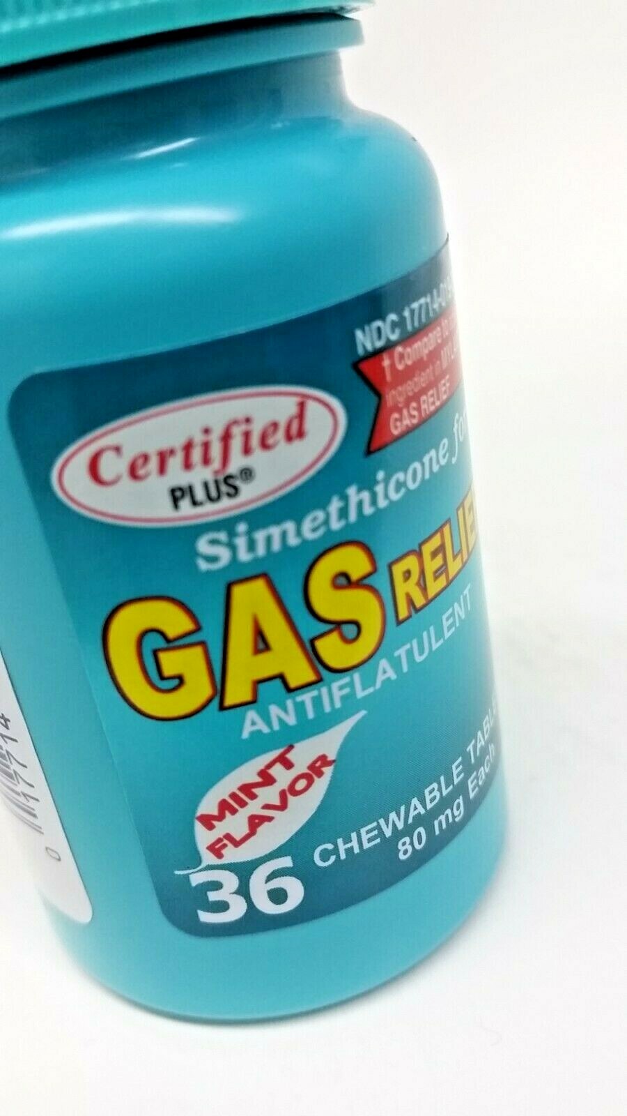 2-PK Simethicone Gas Relief Chewable Tablets 80mg Anti-Gas Bloating 36CT SEALED