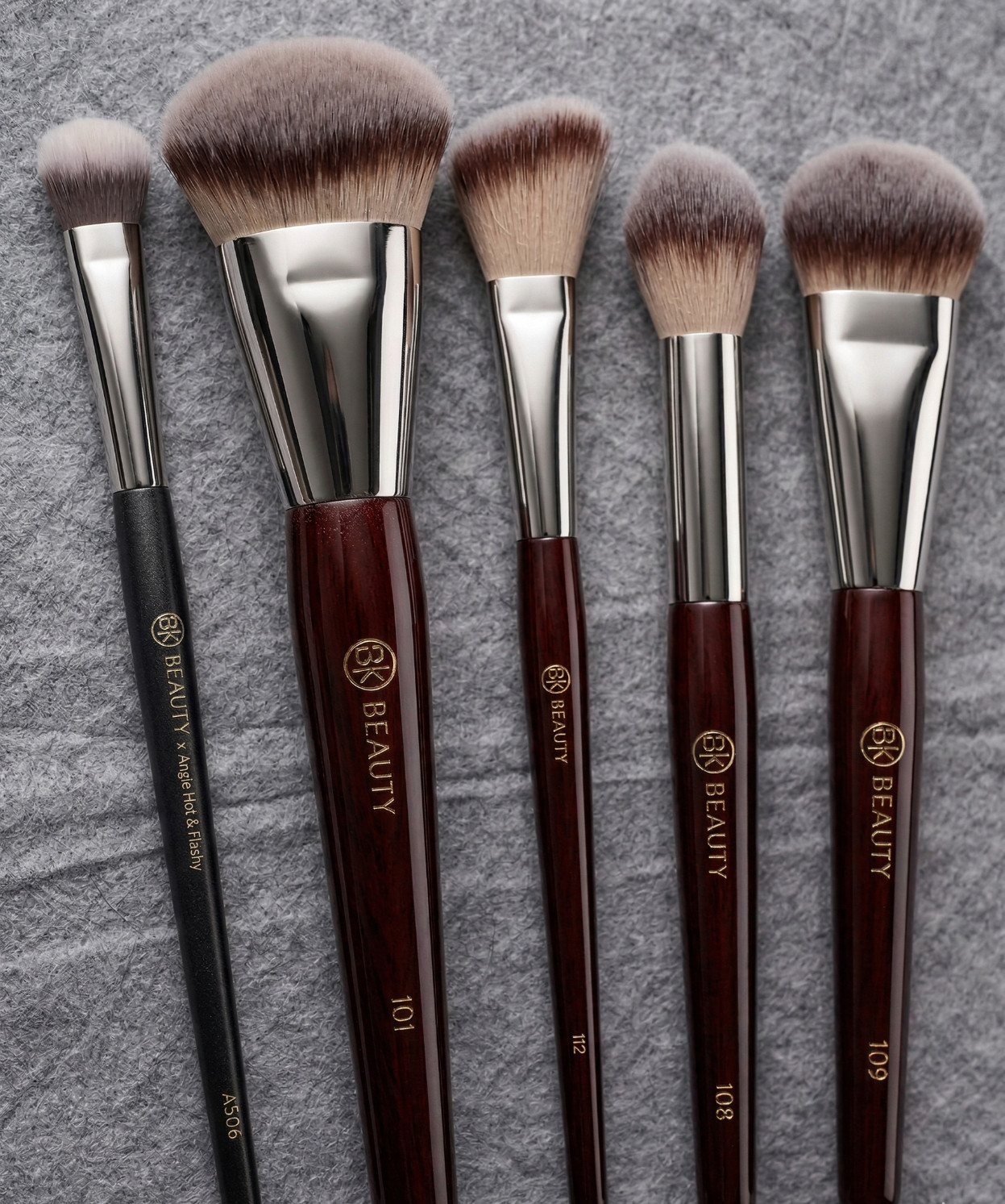 BK Beauty 5pc Brush Set 101 A506 Kitten Paw 108 109 112 Foundation Concealer Kit