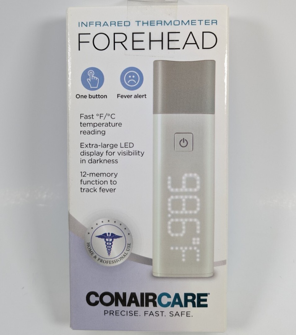Conair Care Infrared Forehead Thermometer w/ Fever Alert Extra Large LED Display