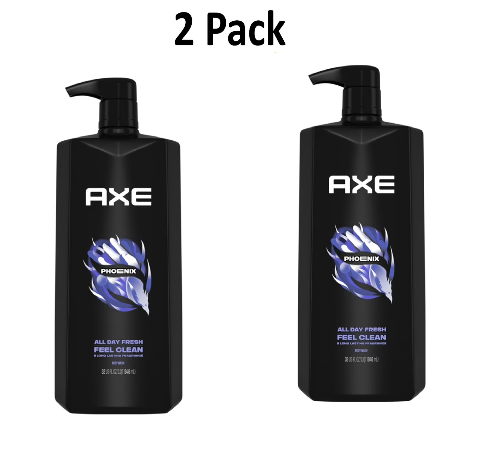 Axe Phoenix Refreshing Long Lasting Body Wash Crushed Mint Rosemary, 32 Fl 2pk