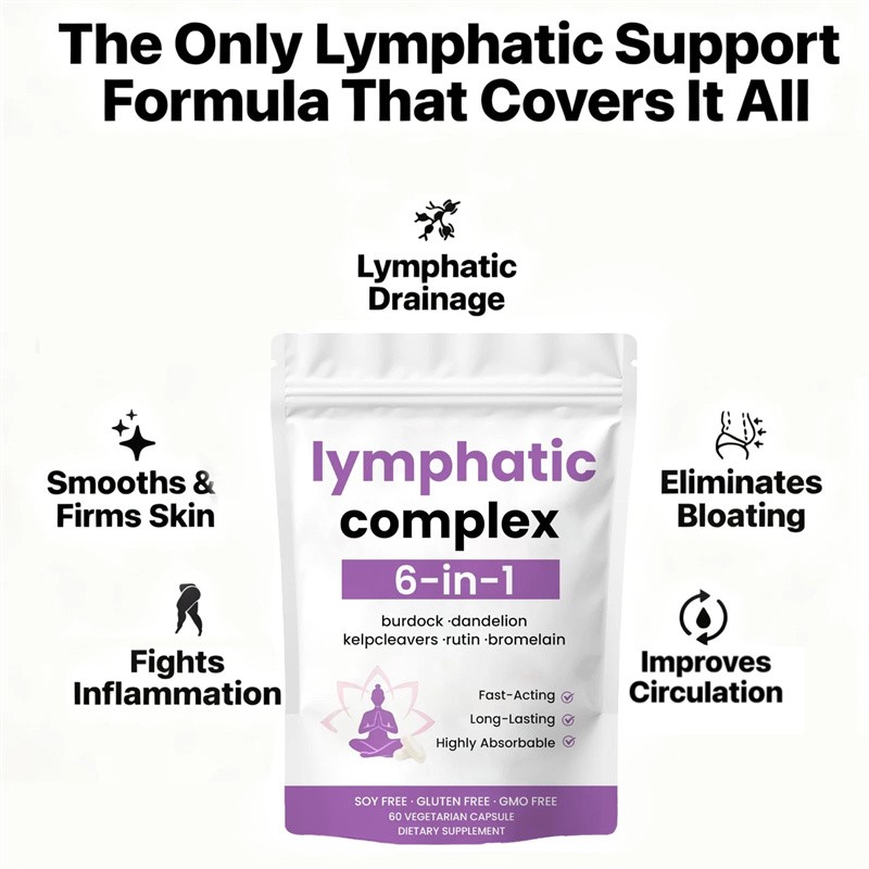 6-in-1 Lymphatic Complex,Lymphatic Drainage Supplements|Herbal Blend