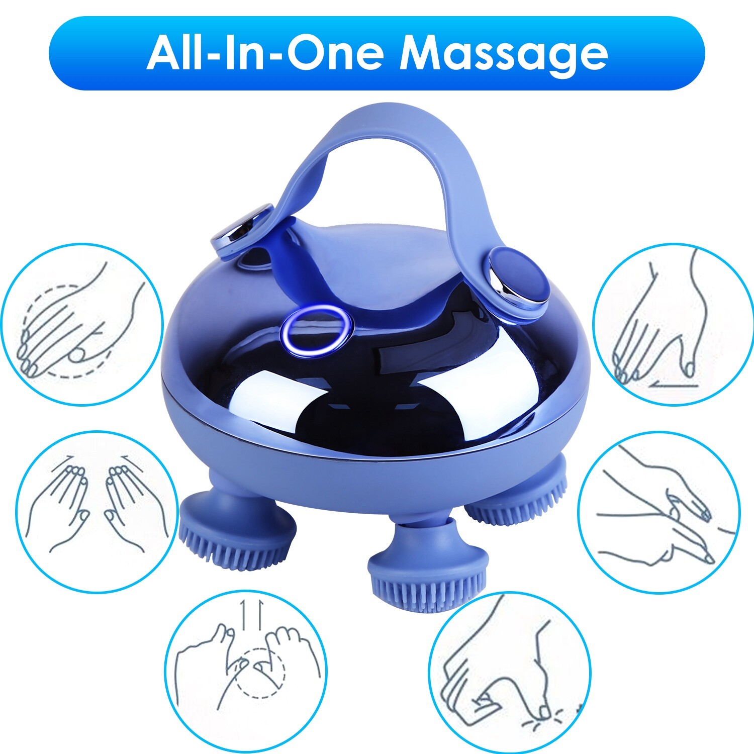 Full Body Head Massage Handheld Portable Electric Scalp Massager for Hair Growth