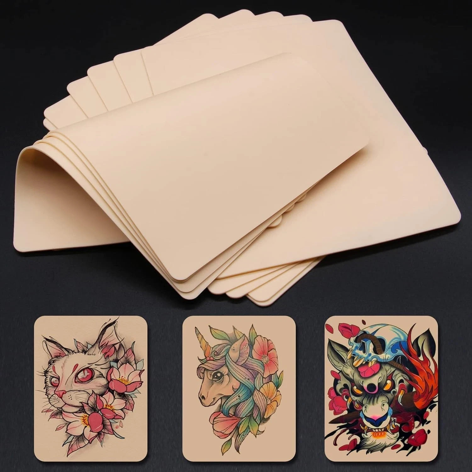 Blank Tattoo Practice Skins – Autdor 10Pcs Tattoo Skin Practice Double Sides 8X6