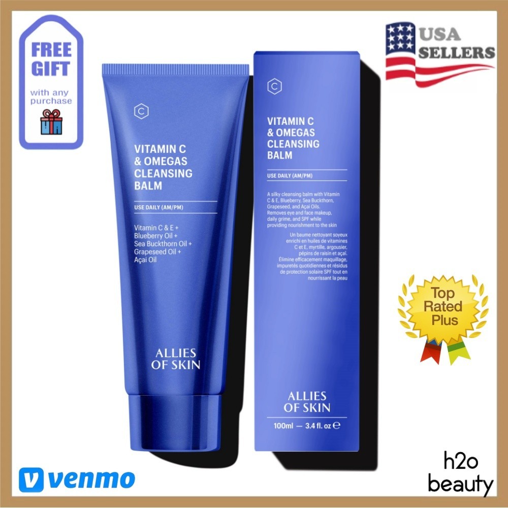 Allies of Skin Vitamin C Omegas Cleansing Balm 100ml 3.4oz NEW FAST FREE SHIP