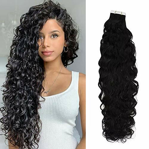 Tape In Human Hair Extension Deep Curly Brazilian Skin Weft Tape on Hair 40pcs