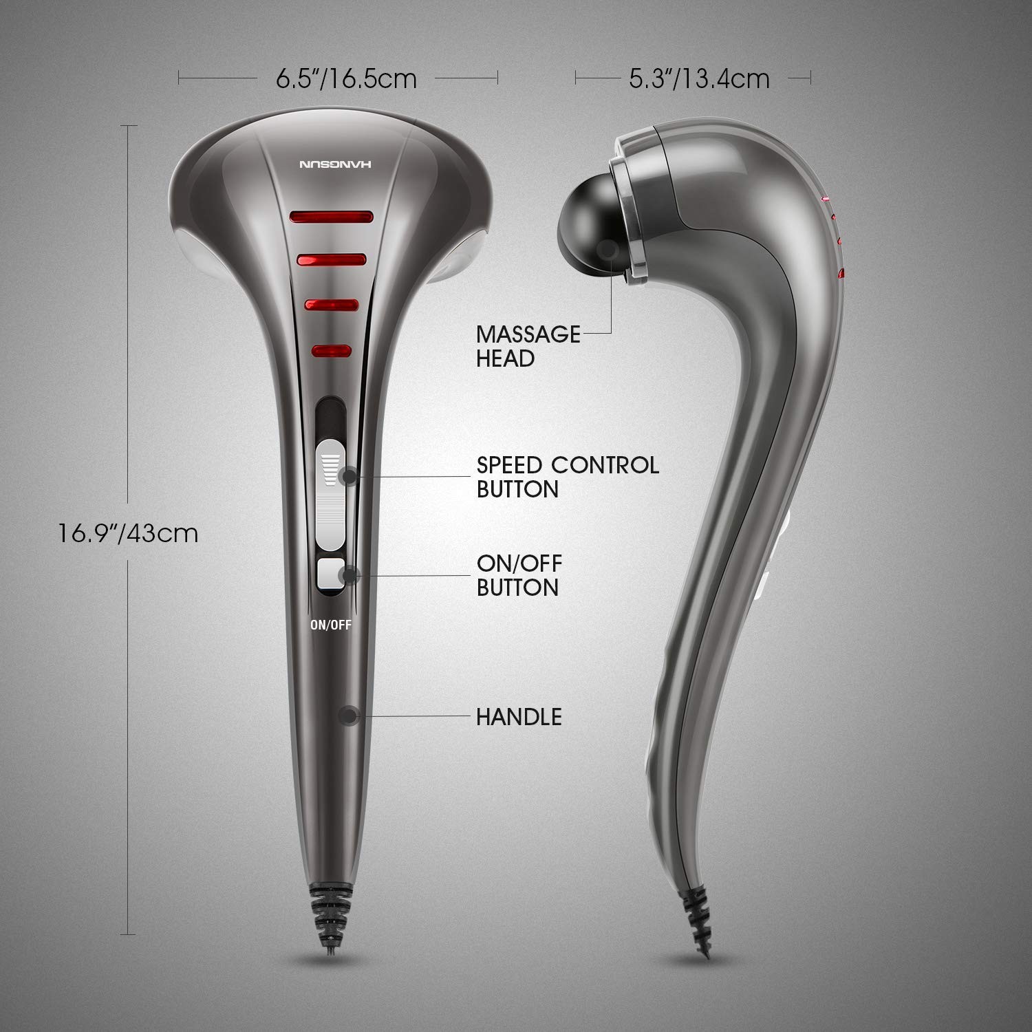 Electric Handheld Neck & Back Massager – Deep Tissue Percussion Relief for Muscl
