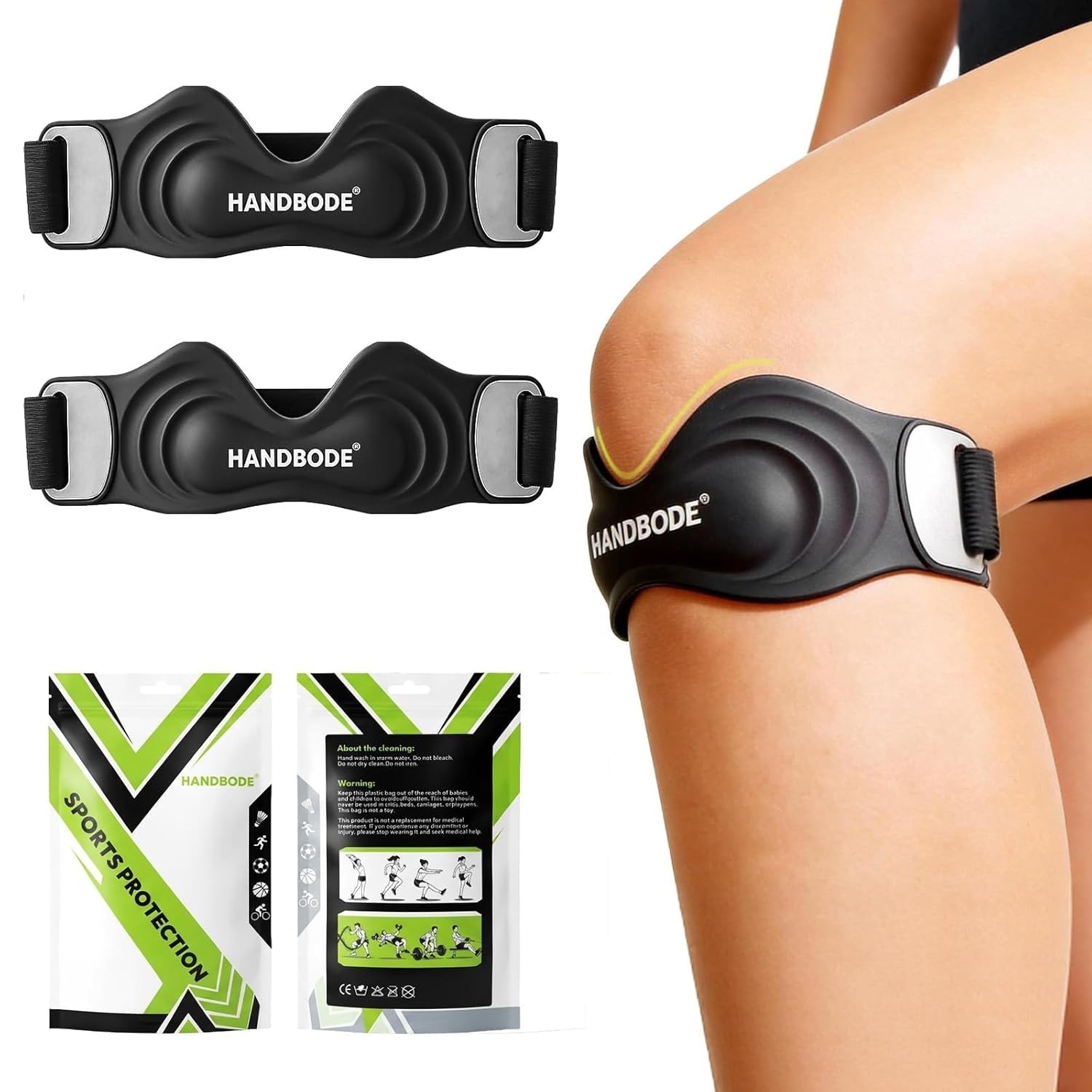 Patellar Tendon Support Strap, Silicone Knee Brace for men women, Adjustable Pat