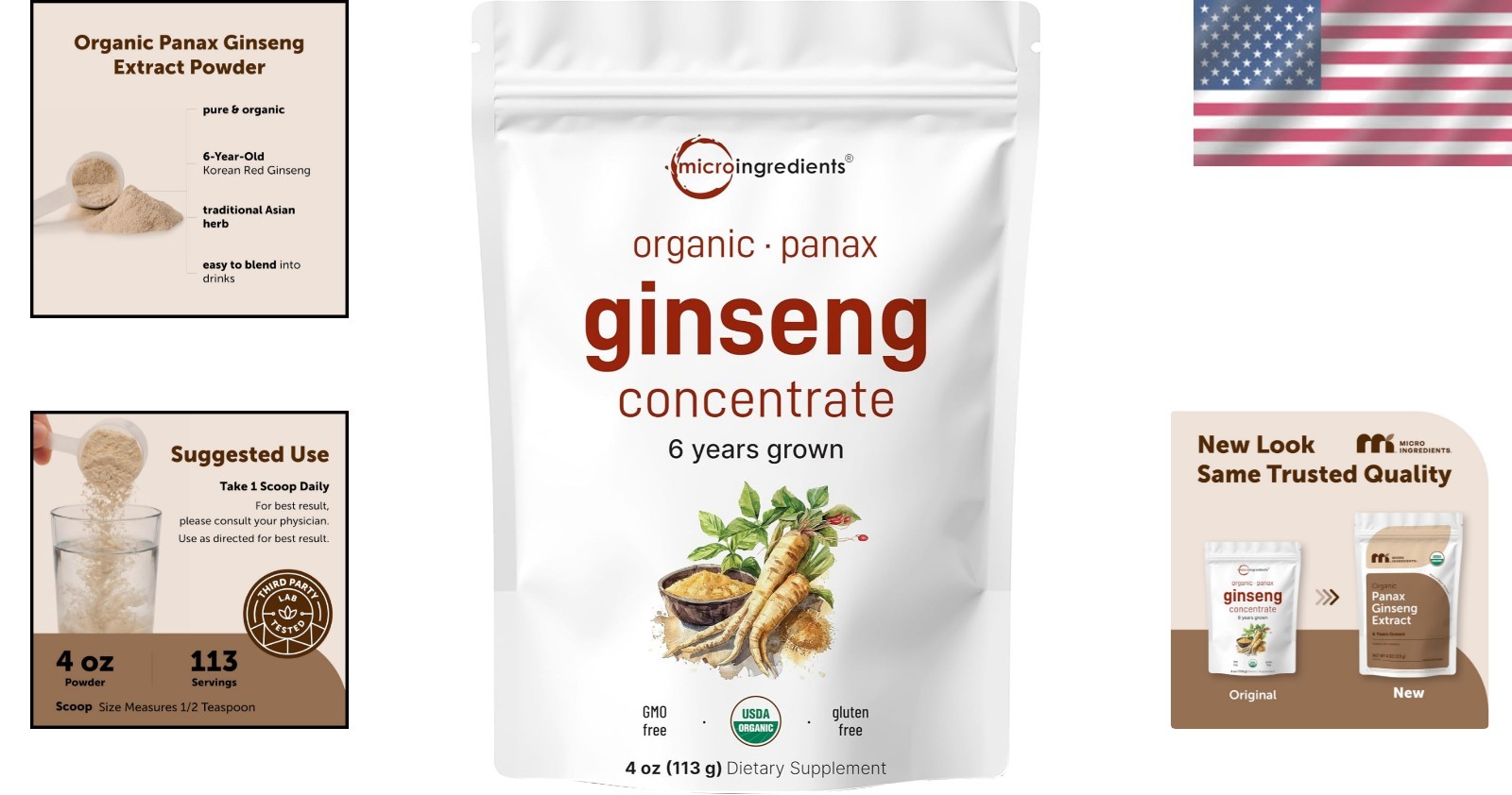 Pure 4oz Korean Red Ginseng Powder – Antioxidant Rich Superfood for Daily Energy