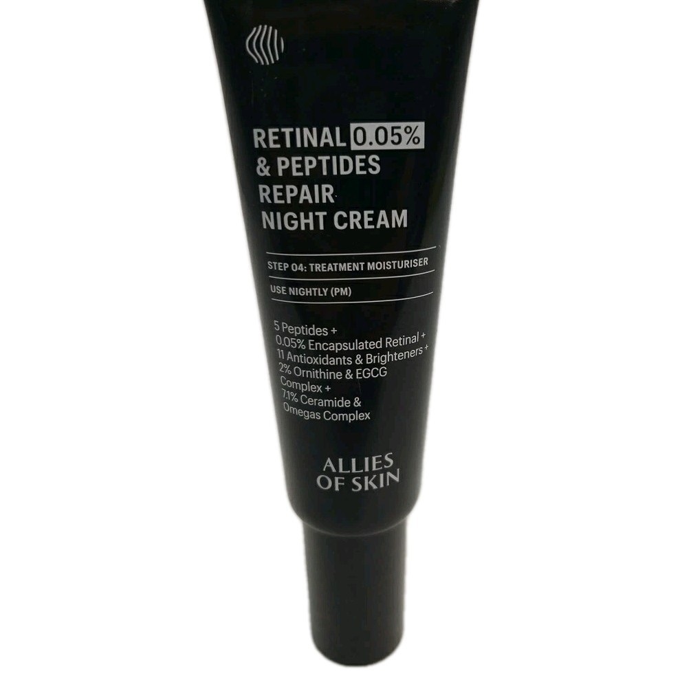 Allies of Skin Retinal 0.05% Peptides Night Cream 1.6 fl. oz.(48ml) Made In USA