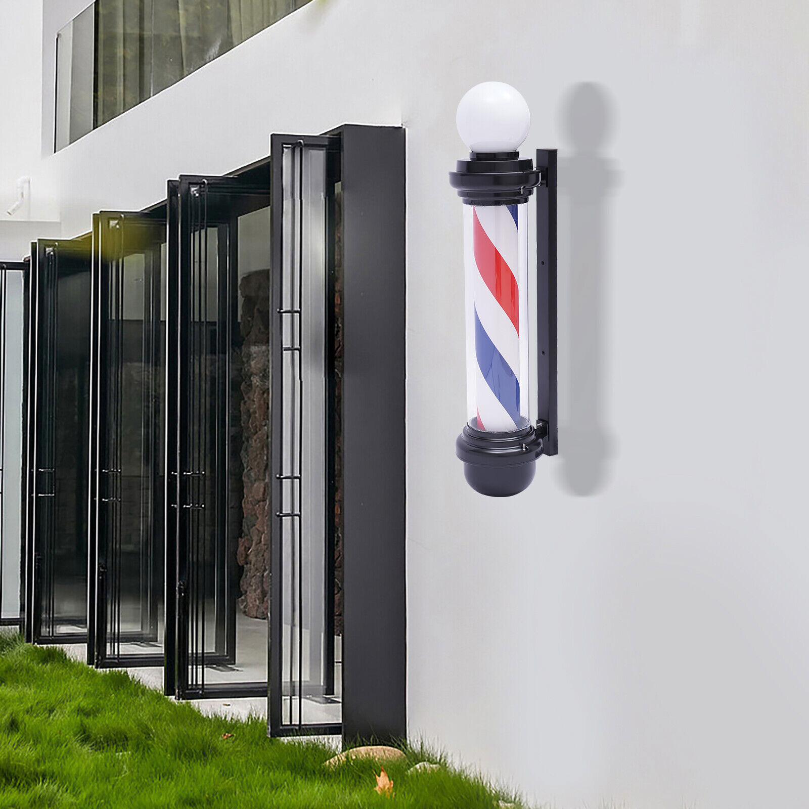 Barber Shop Pole Light Rotating LED Stripes Hair Salon Open Sign Outdoor/Indoor