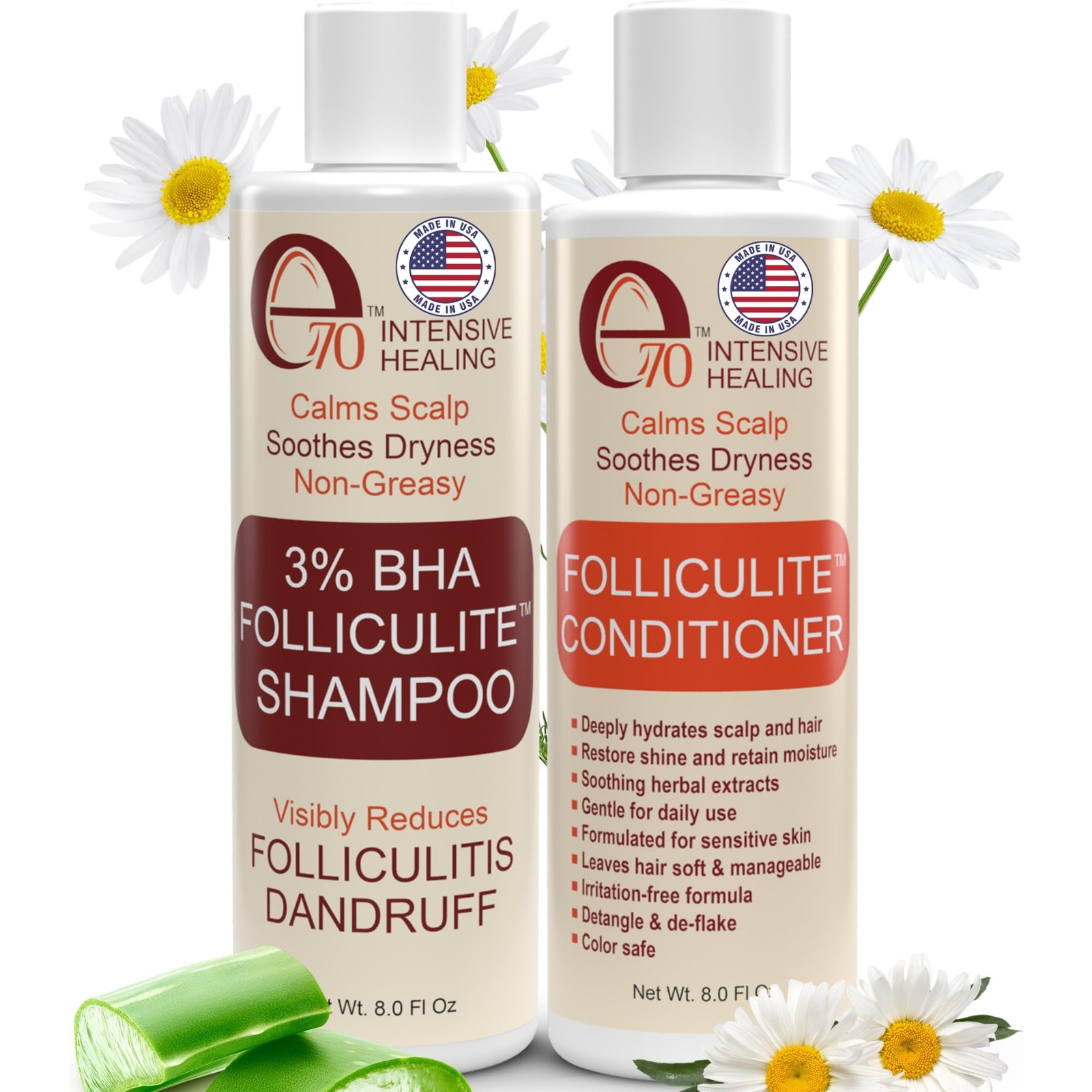 Folliculitis Treatment Shampoo And Conditioner 3 Bha Salicylic Acid Aloe Tea