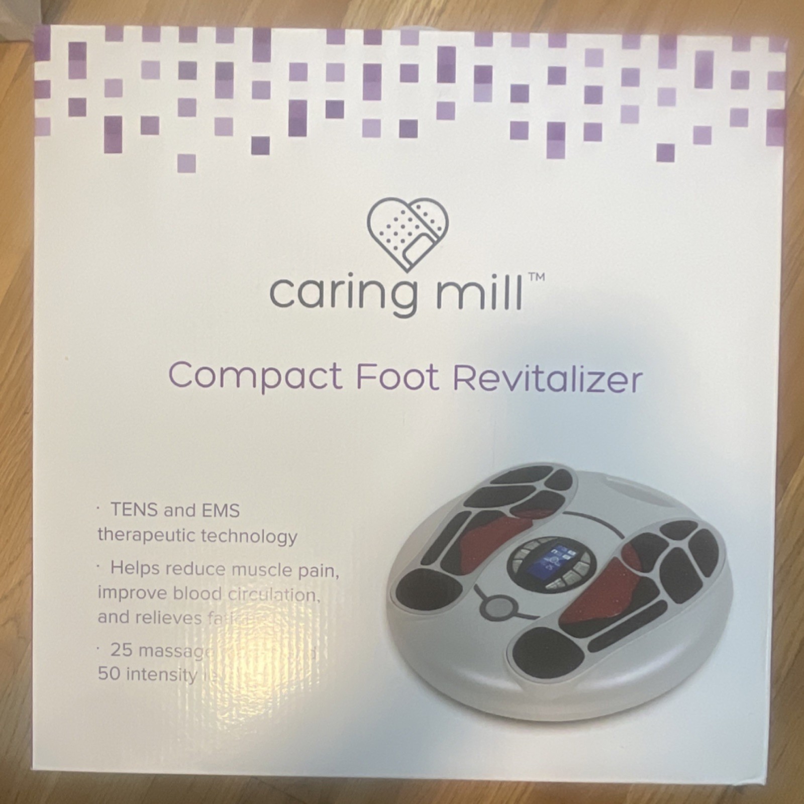 Caring Mill Compact Foot Revitalizer TENS/EMS Electrotherapy w/ Remote, Adapter