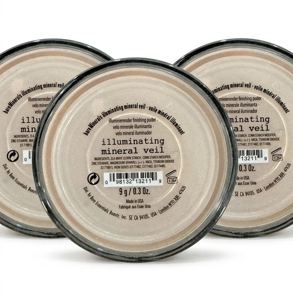 Pack of 3 bareMinerals Illuminating Mineral Veil Loose Finishing Powder 9g New