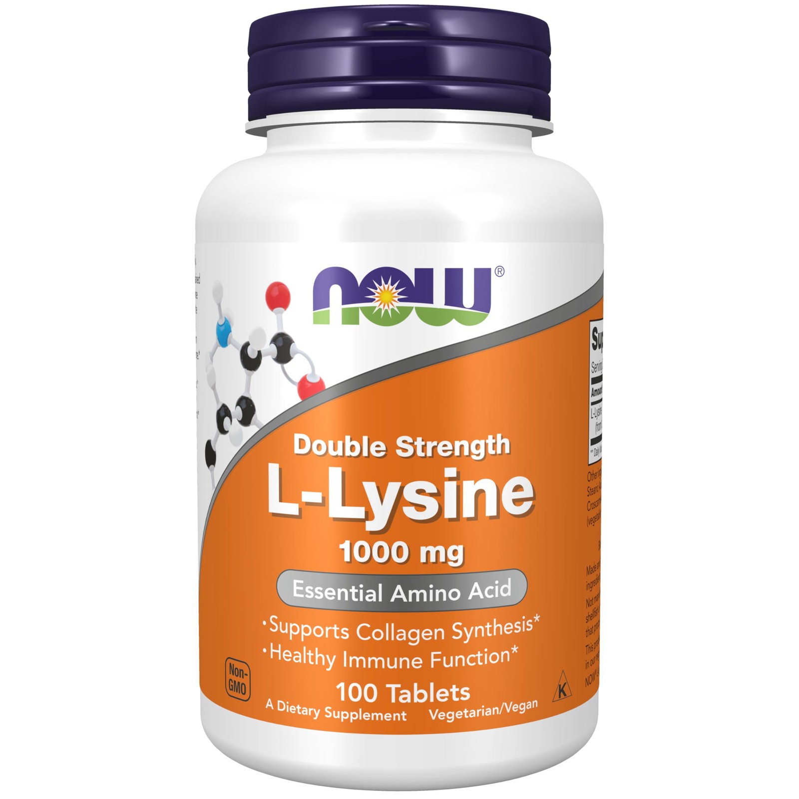 (L-Lysine Hydrochloride) 1,000 mg, Double Strength, Amino Acid, 100 Tablets