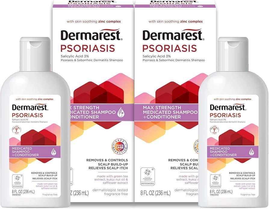 ( Pack of 2 ) Dermarest Psoriasis Medicated Shampoo Plus Conditioner, 8 FL OZ