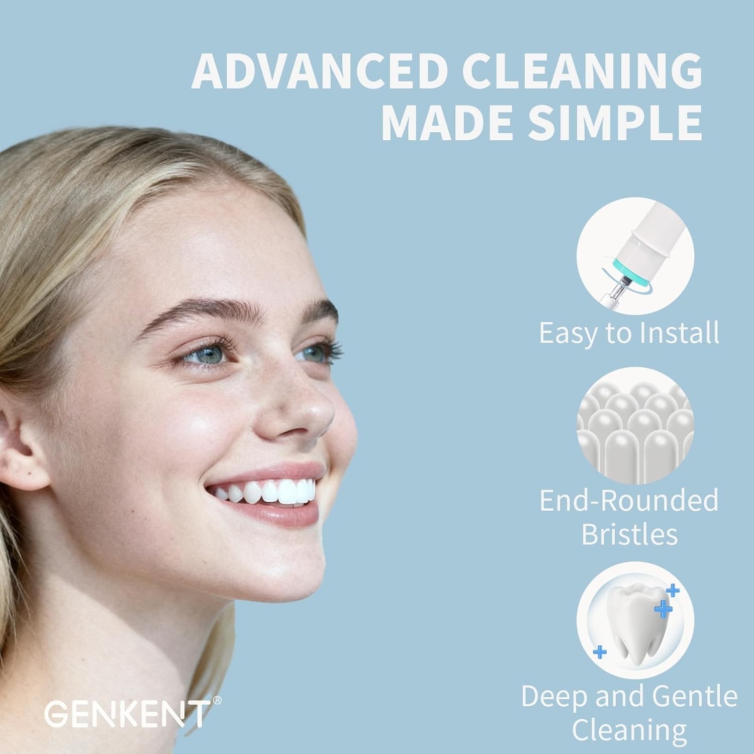 GENKENT 20PCS Extra Soft Replacement Brush Heads Compatible with Oral-B Braun