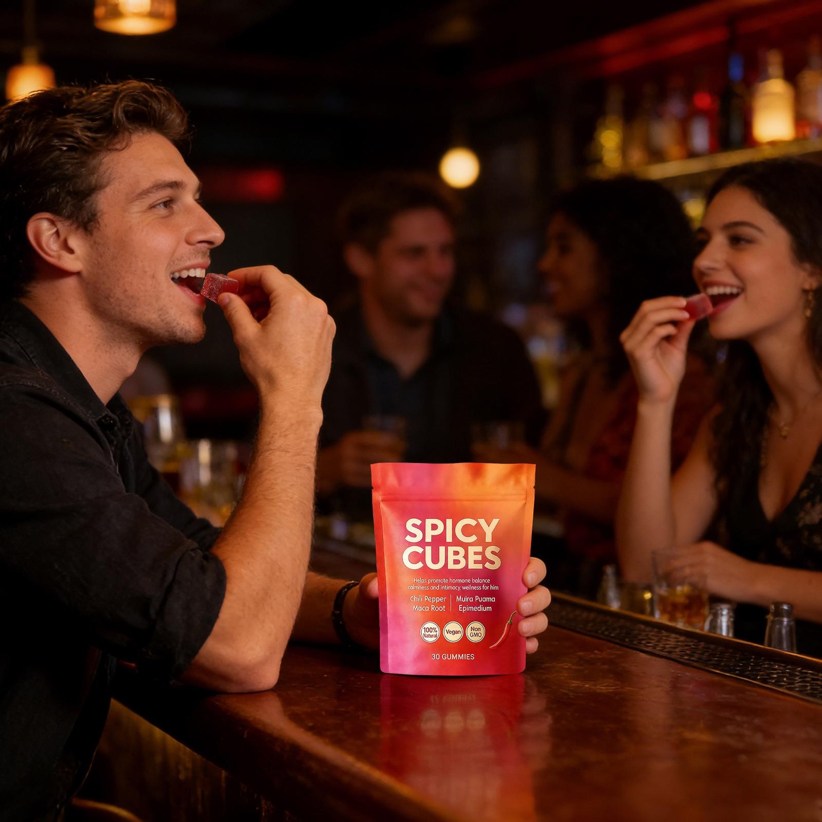 Spicy Effective Gummies 30 Counts Highly Cubes Intimacy Gummies