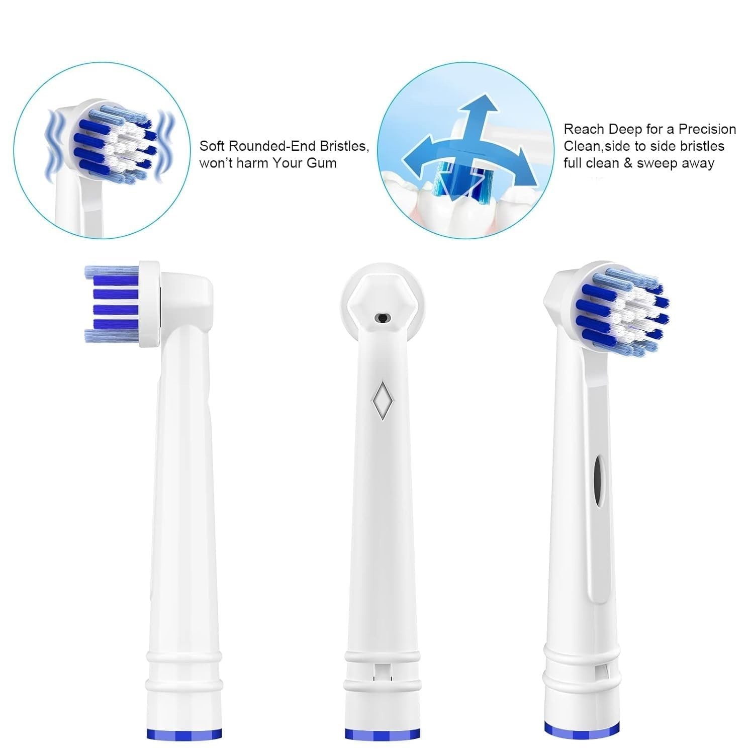 Replacement Brush Heads Compatible with Oral-B Braun Electric Toothbrush 8 Pack