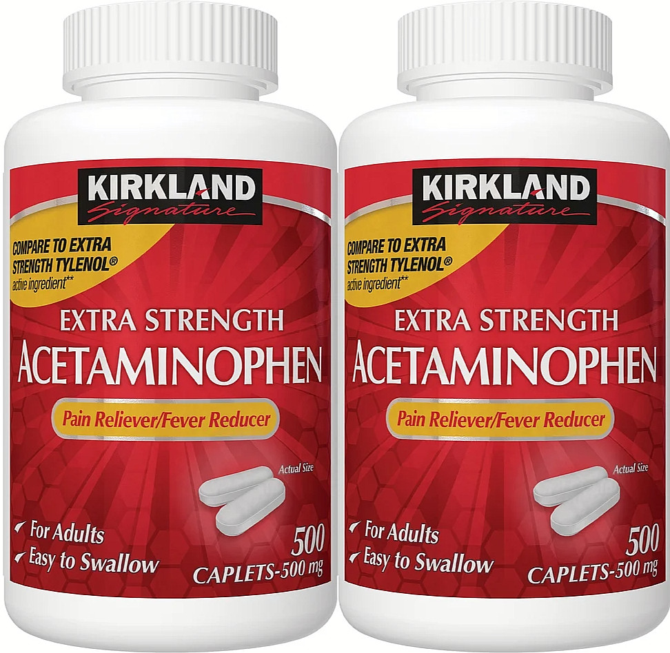 Kirkland Extra Strength Acetaminophen 500mg 1000 Count Compare Tylenol Exp 06/27