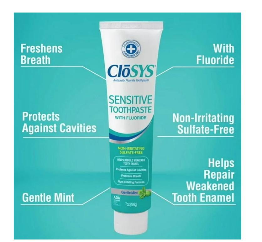 CloSYS Fluoride Toothpaste, 7 Ounce (2 Pack), Gentle Mint, Whitening Enamel