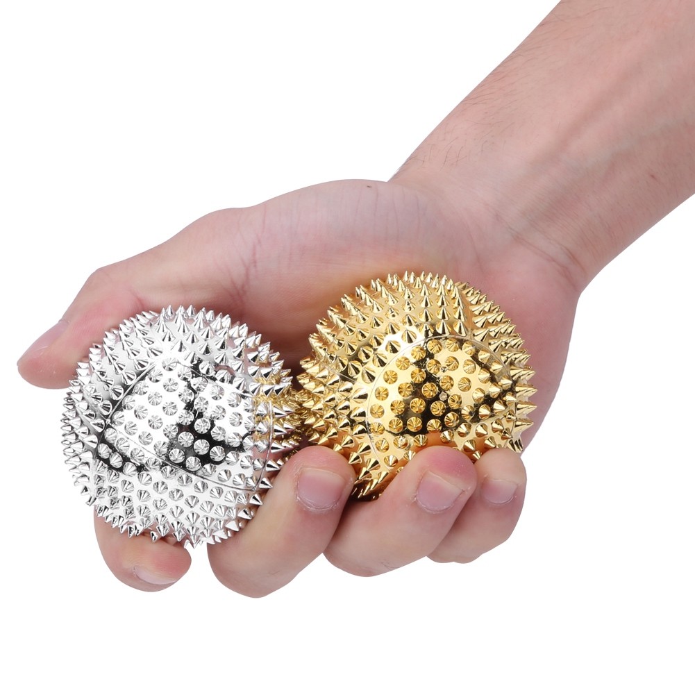 2 Magnetic Ball Pressure Trigger Roller Hand Relief Pairs Spiky Massage Spike