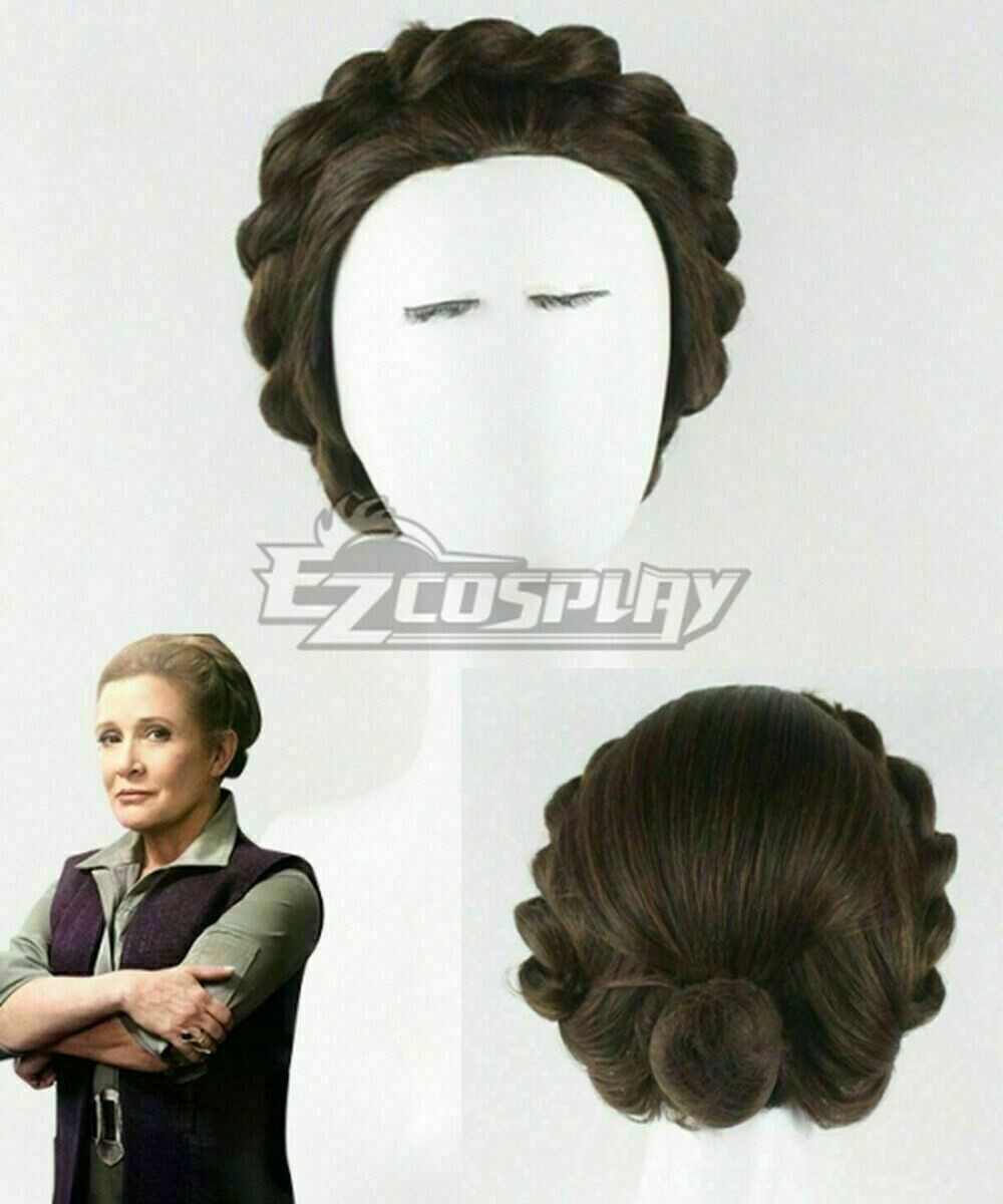 Star Wars Episode 7 The Force Awakens General Leia Organa Cosplay party wig