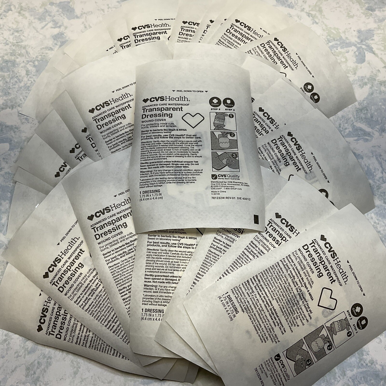 Waterproof Transparent Dressings Wound Cover (1.75 IN x 1.75 IN) 30 Ct – New