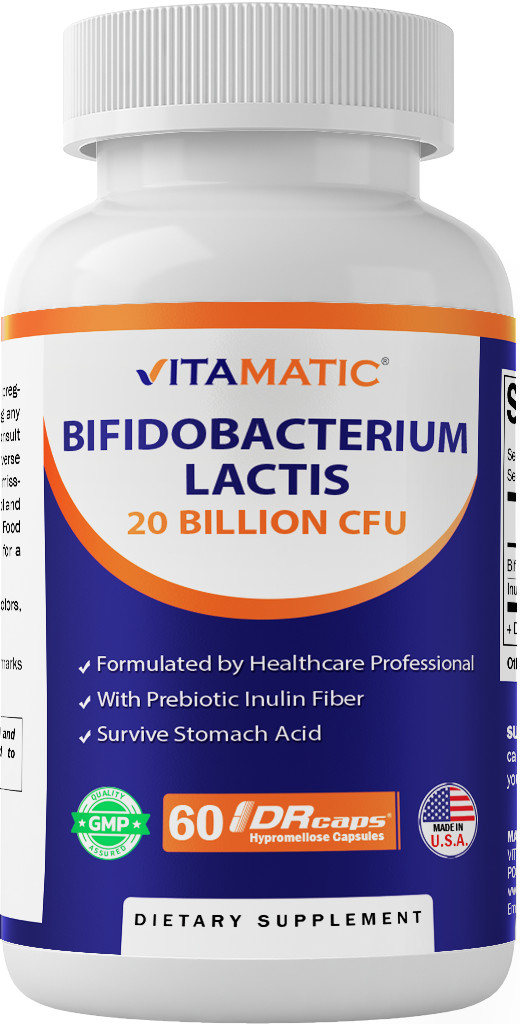 Vitamatic Bifidobacterium lactis – 20 Billion per DR Capsule – 60 Count – Digest