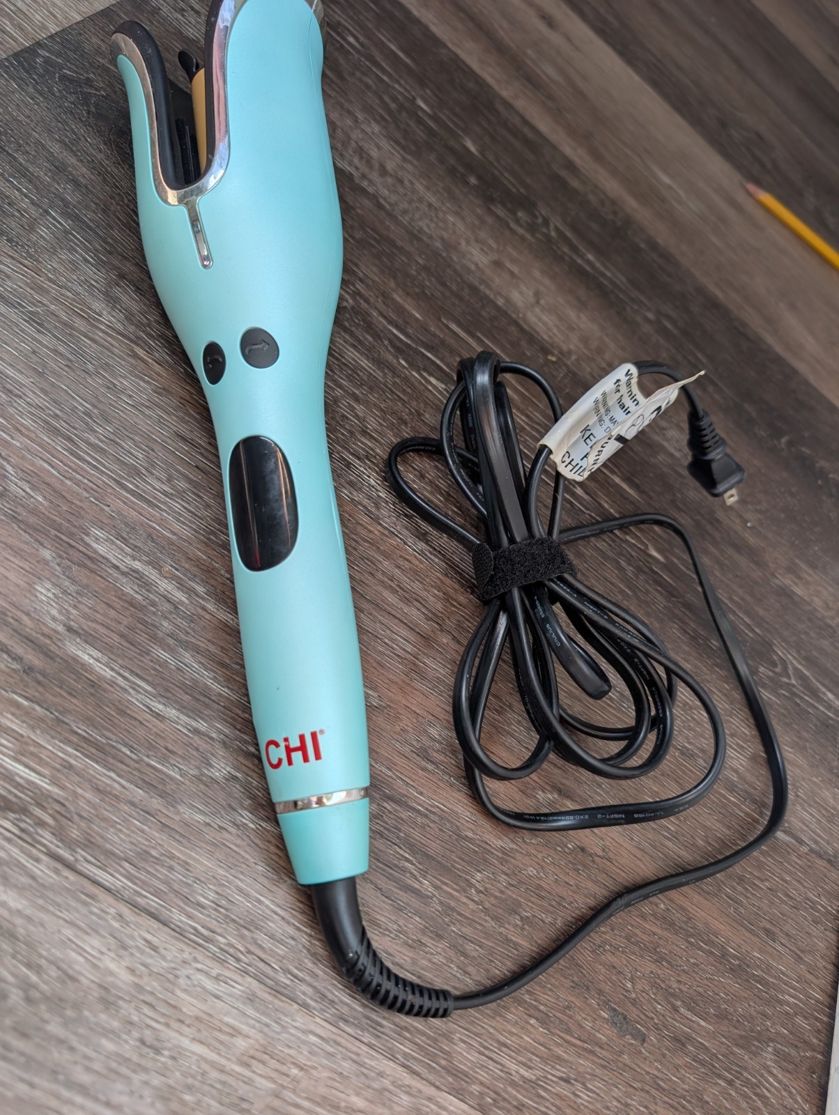 CHI Spin N Curl 1″ Ceramic Rotating Curler Mint Teal Automatic Hair Wandi