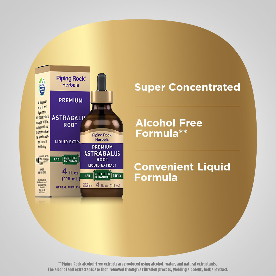 Astragalus Root Extract | 4 fl oz | Alcohol & Sugar Free | by Piping Rock