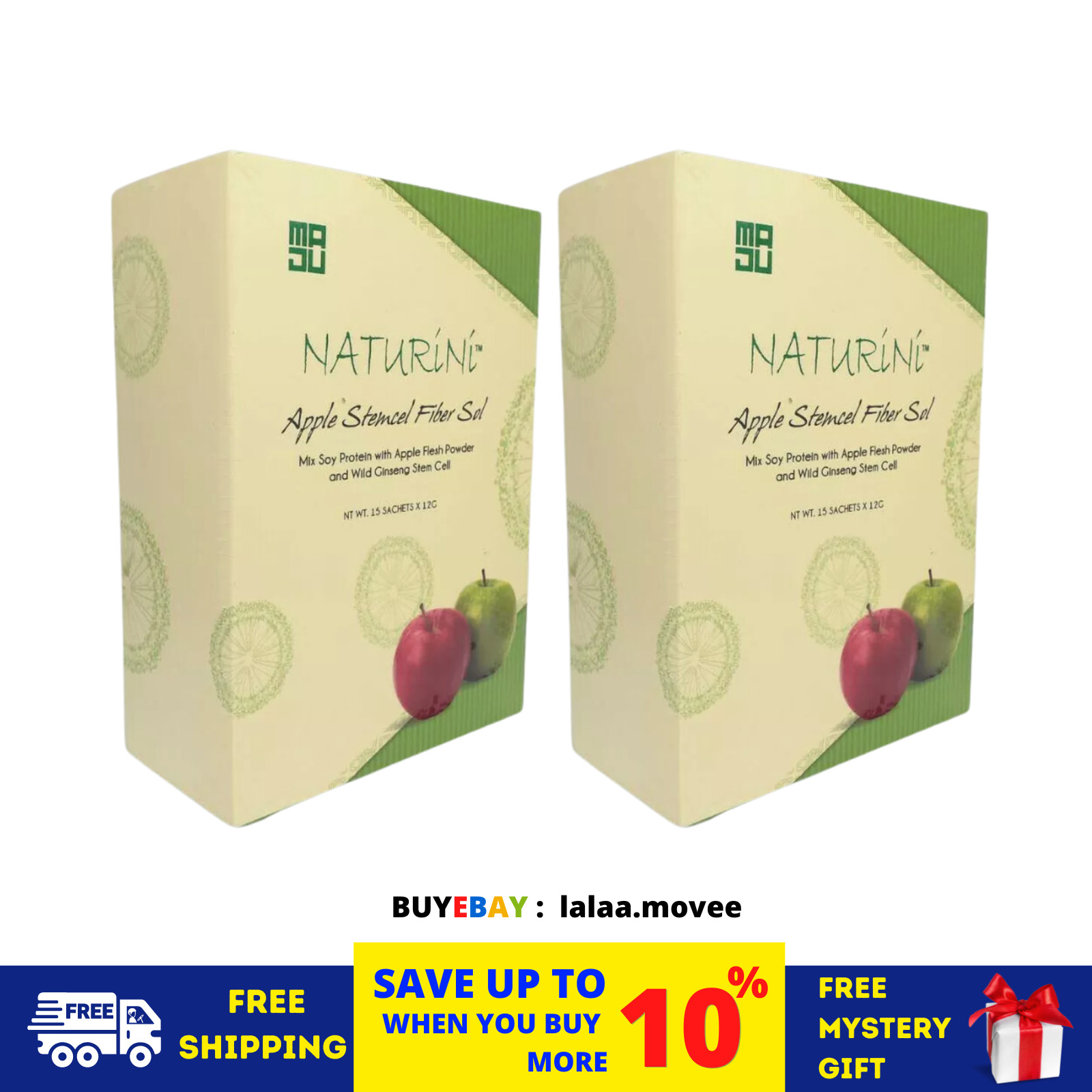 2 X Singapore Naturini Apple Stemcel FiberSol 15 Sachets