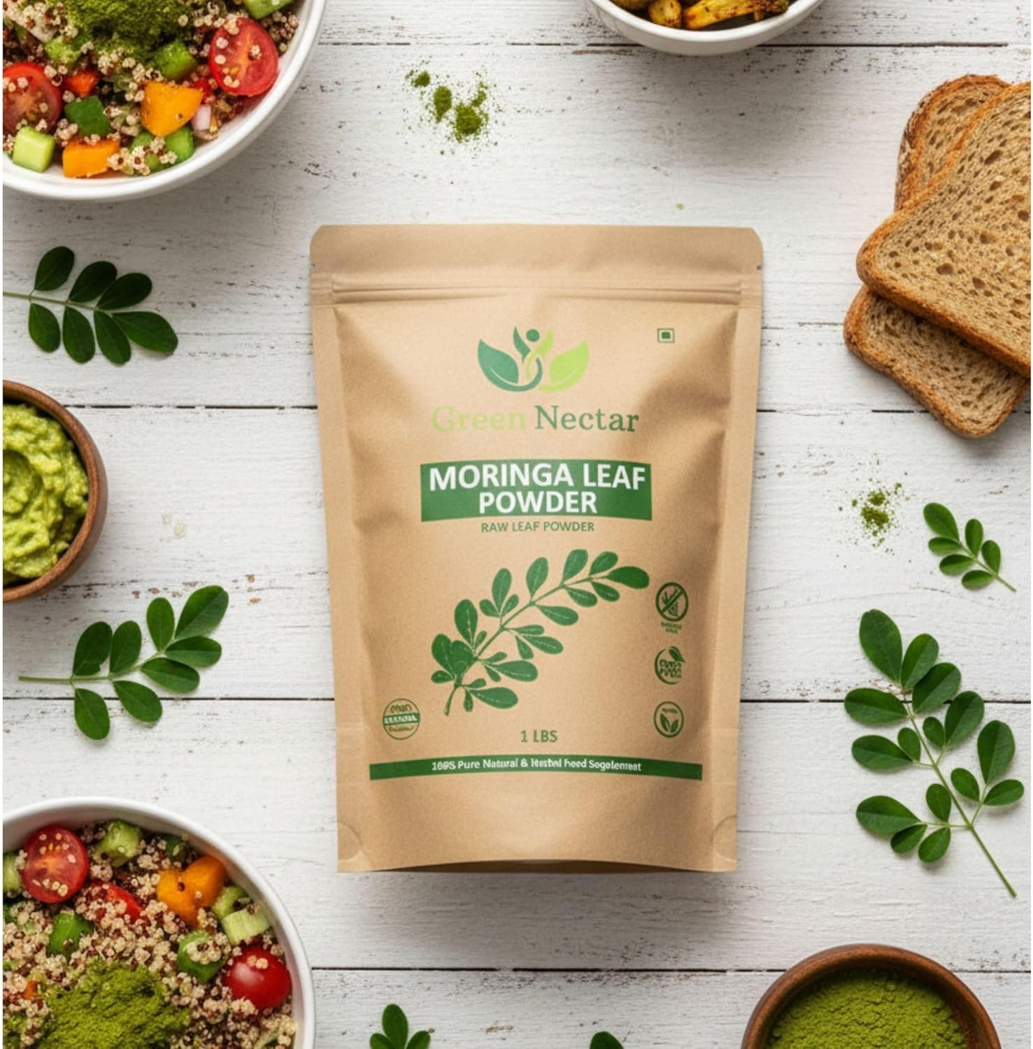 Moringa Oleifera Leaf Powder 16 oz (1 lb) | Superfood, Antioxidant, Immunity