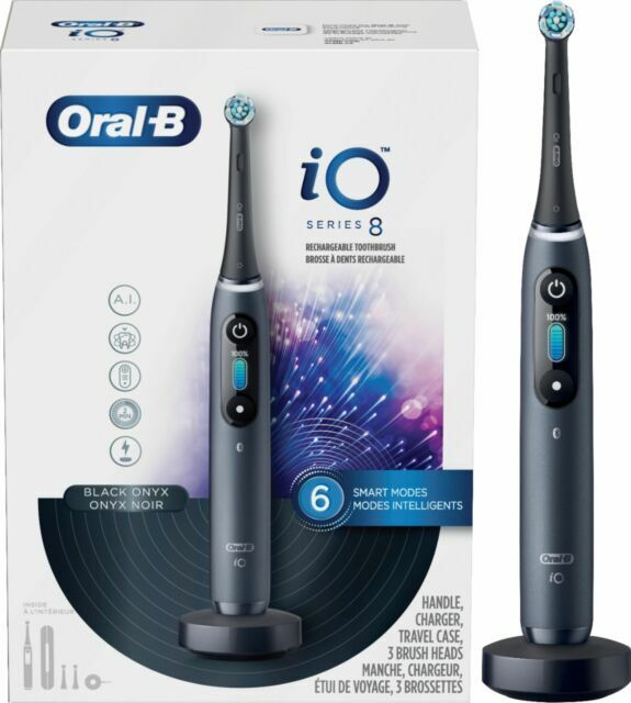 Oral-B iO Series 8 Electric Toothbrush with Replacement Brush Heads – Onyx Black