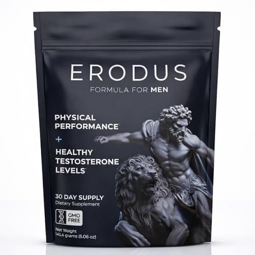 ERODUS Men Herbal Supplement Powder Ashwagandha Energy Vitality Support 30 Servi